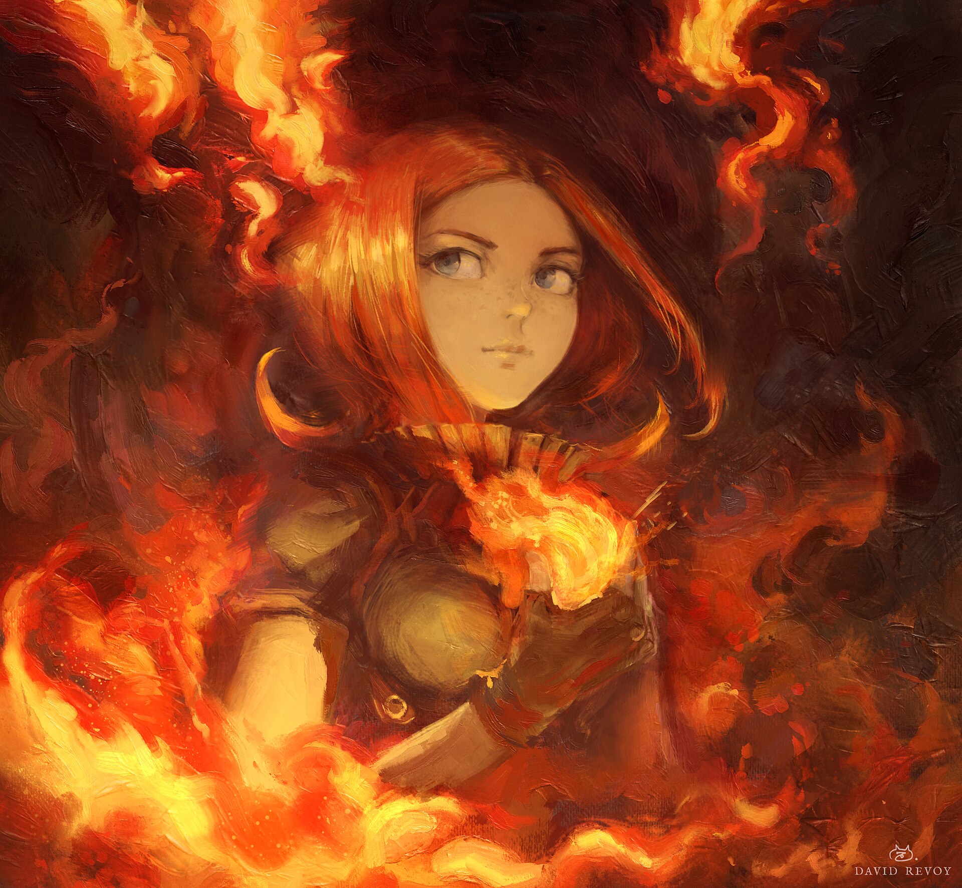 Королева огня — цифровая живопись, Krita